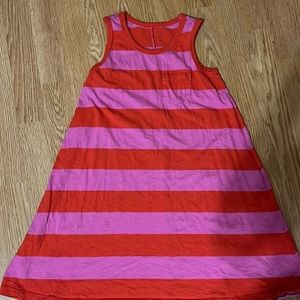 GAP KIDS pink and red striped maxi dress